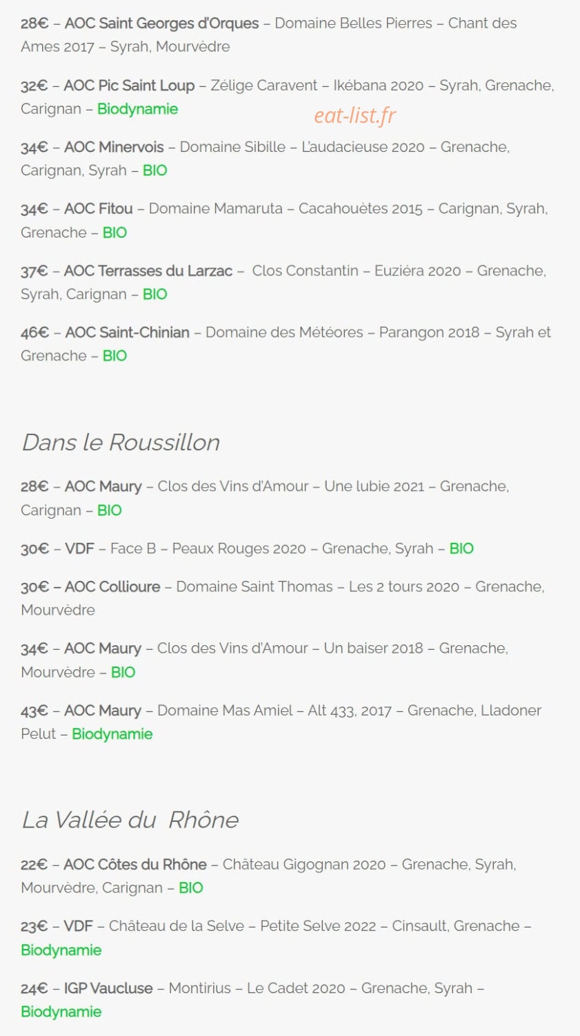 Au Petit Glou — carte page 6