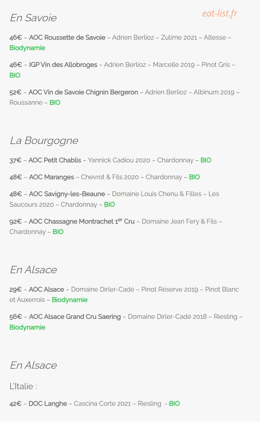 Au Petit Glou — carte page 12