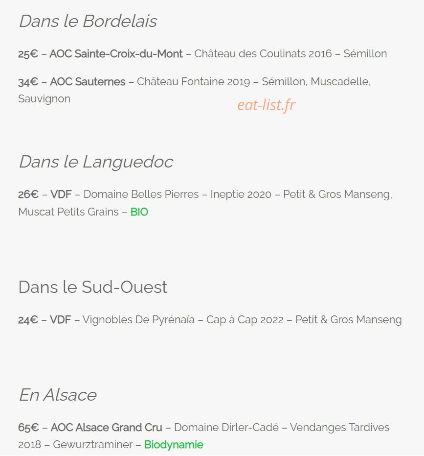 Au Petit Glou — carte page 13