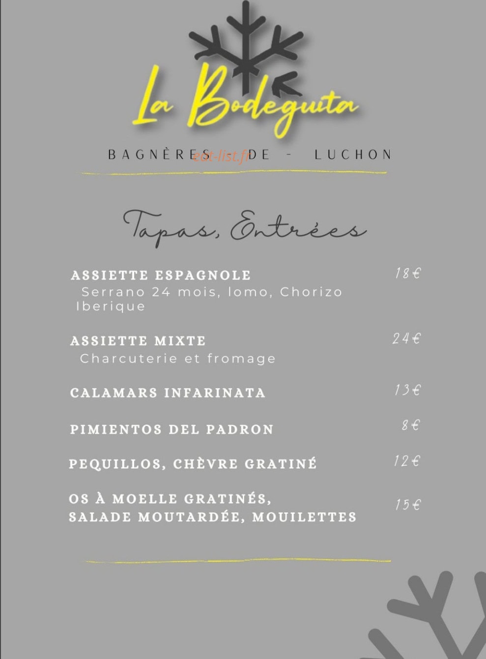 La Bodeguita — carte page 1