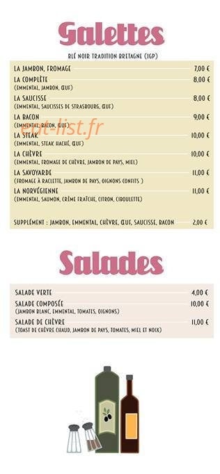 La Pâte à Crêpes — carte page 2