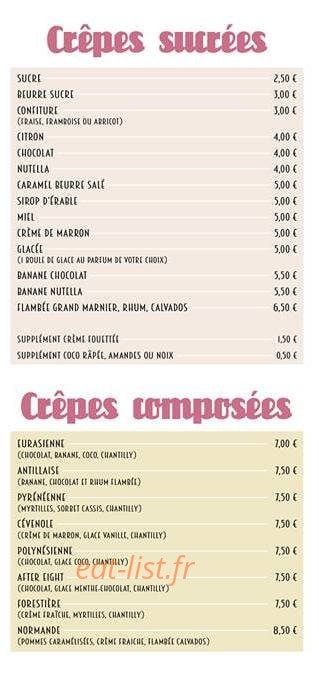 La Pâte à Crêpes — carte page 4