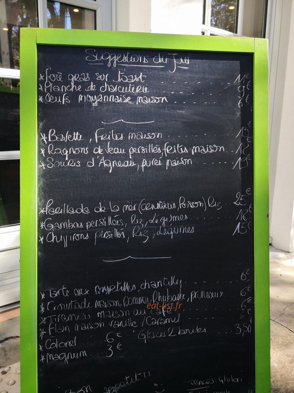La Pique Restaurant-Bar — carte page 1