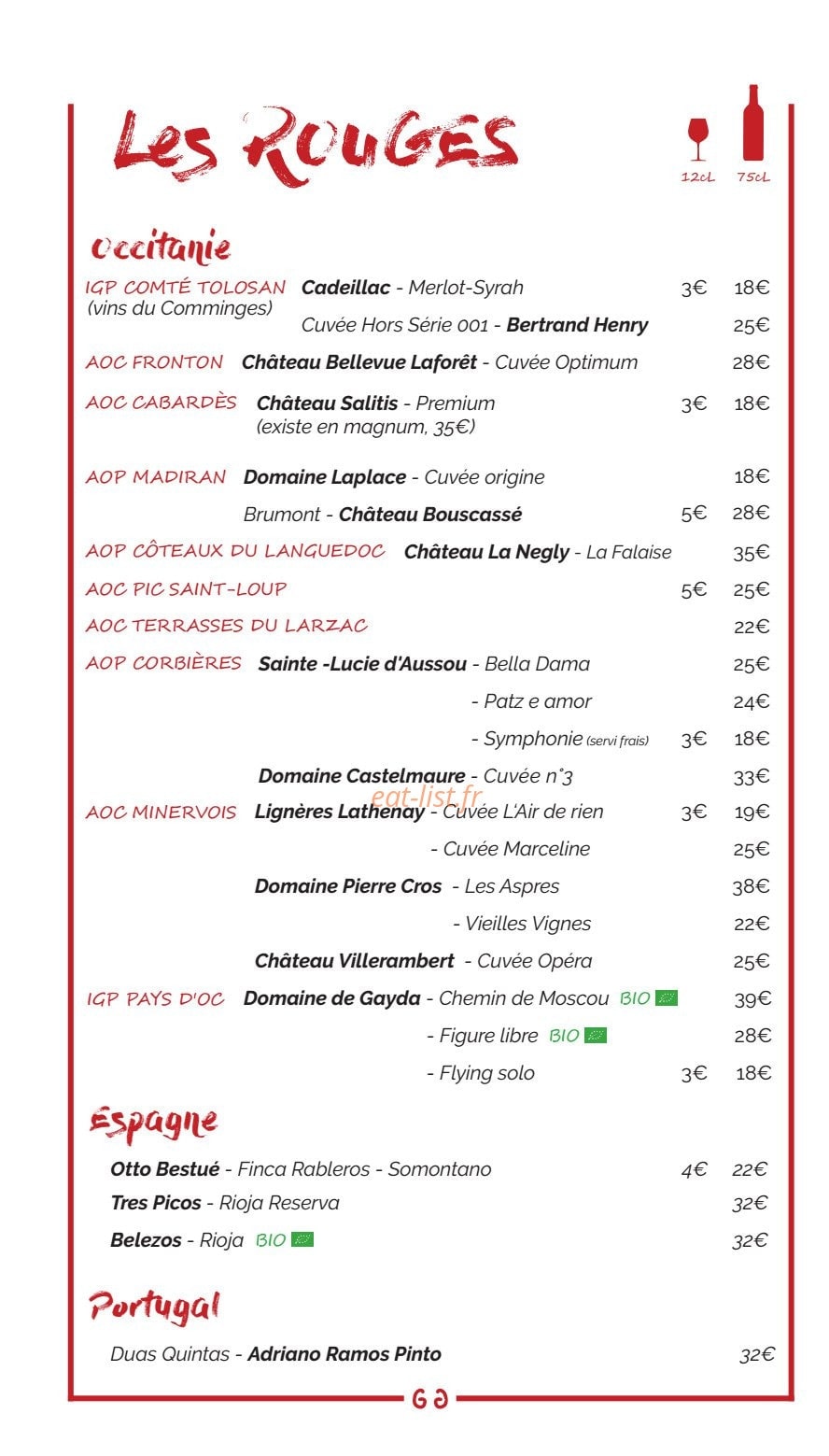 Les Galeries Gourmandes — carte page 4