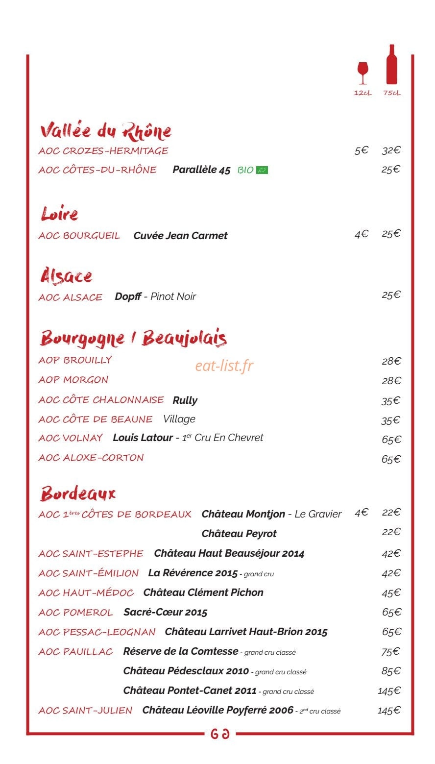 Les Galeries Gourmandes — carte page 5