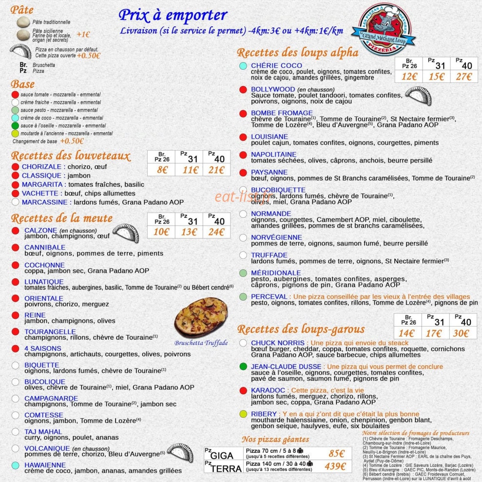 Brasserie du Vénasque — carte page 1