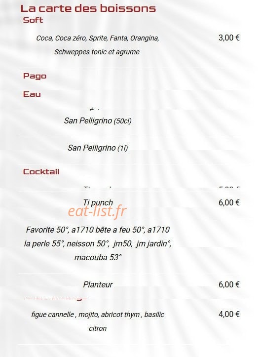 Le Roots Resto — carte page 2
