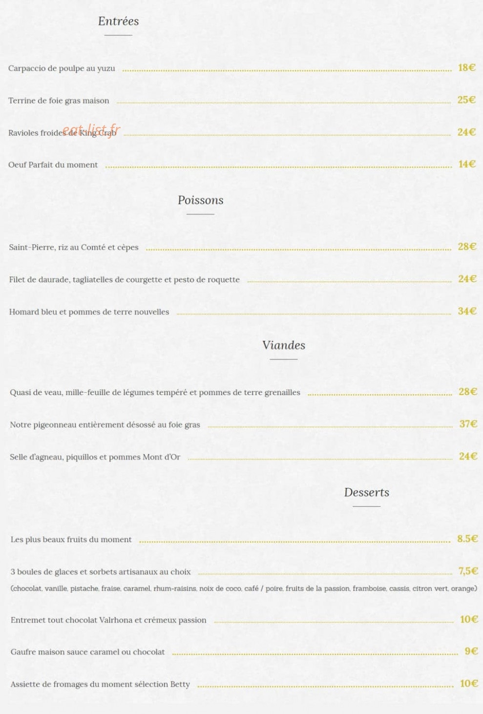 Le Bellevue — carte page 1