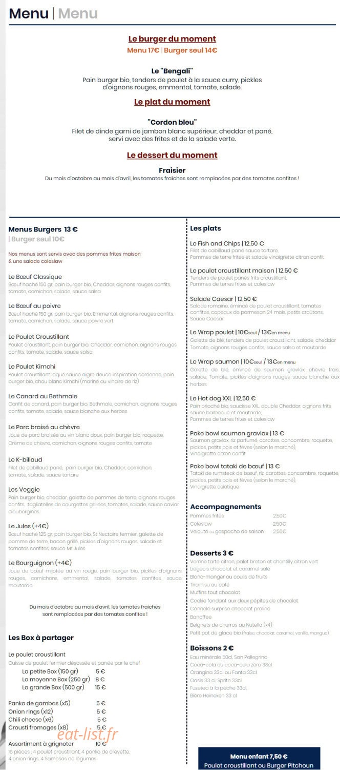 Monsieur Jules — carte page 1