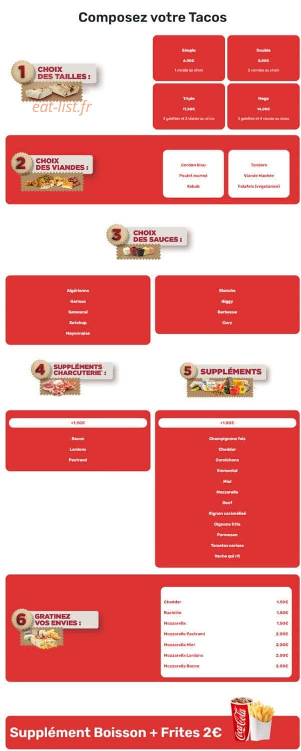 Casa del tacos — carte page 1