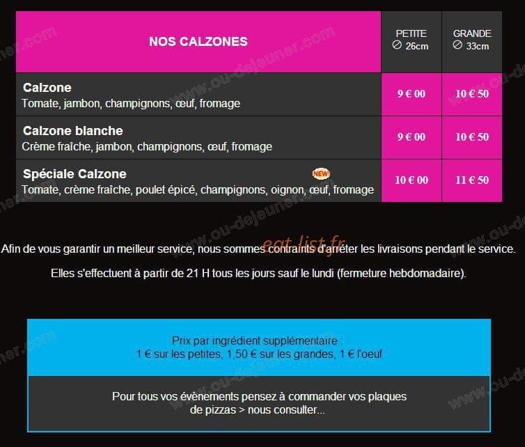 Chez Luccio — carte page 3