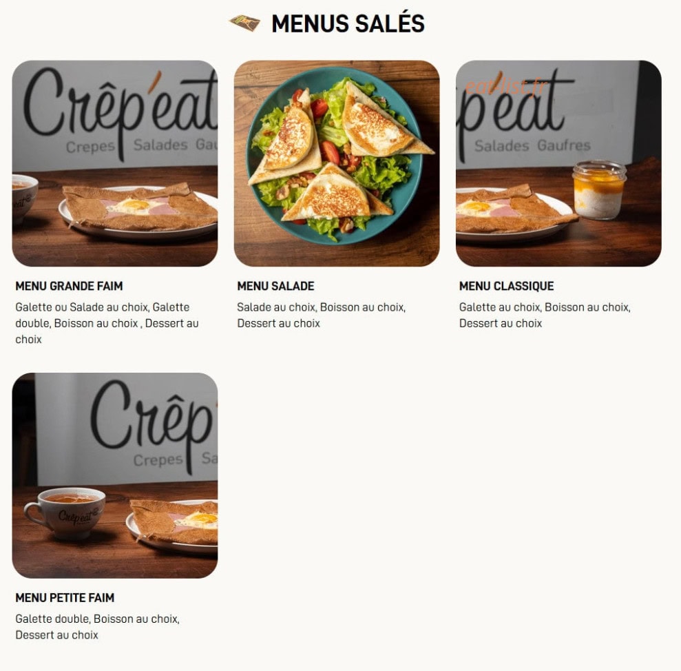 Crep Eat — carte page 1