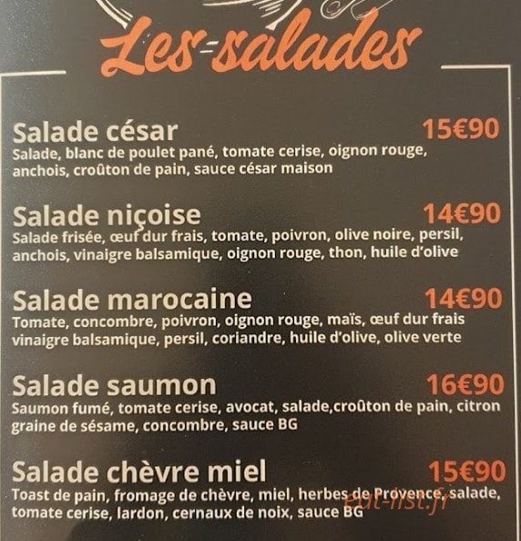 Beef & Grill — carte page 4