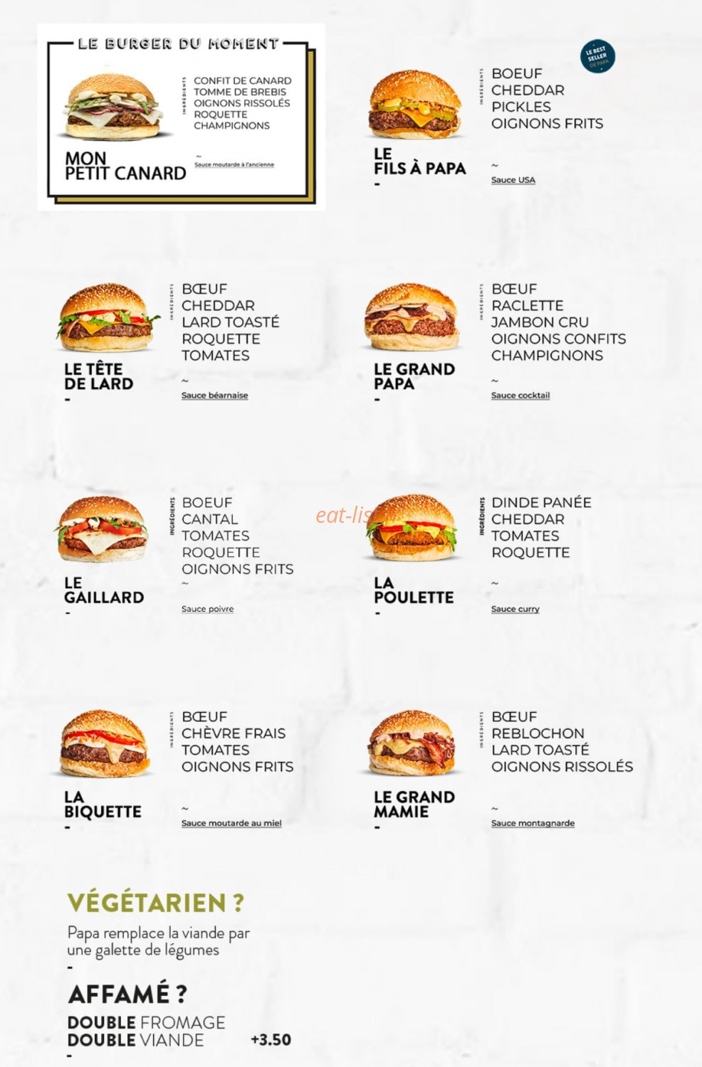 Les Burgers de Papa à Roques menu et photos