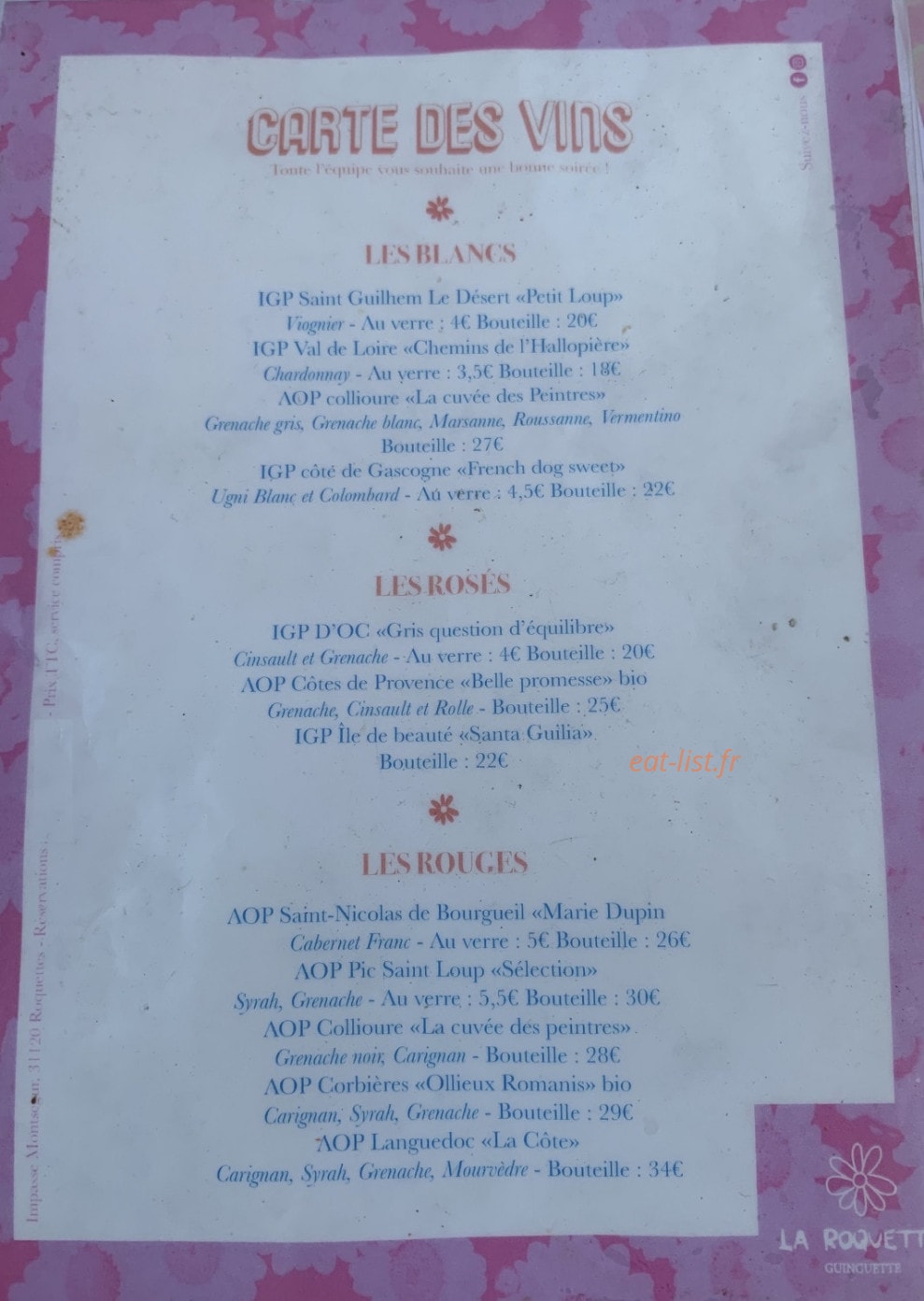 La Roquette Guinguette — carte page 2