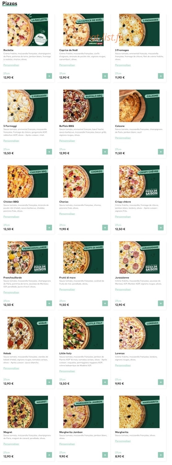 Tutti Pizza — carte page 1