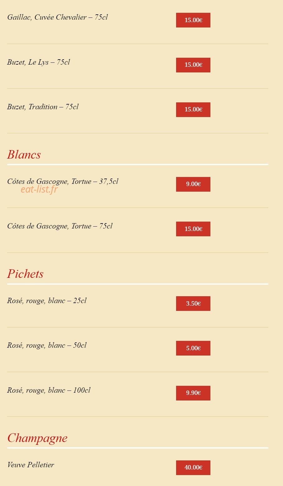 Chez Ay Linh — carte page 16