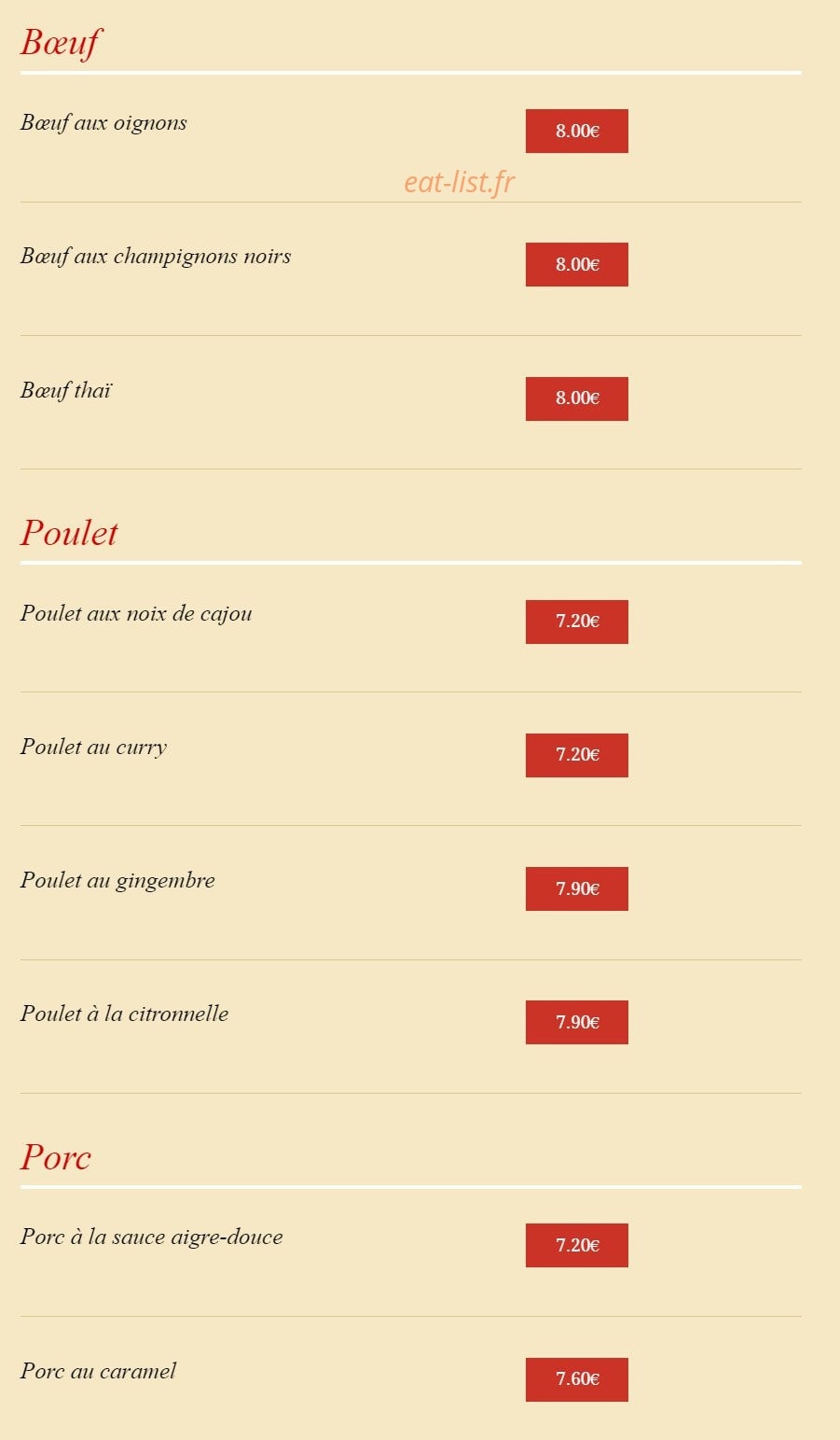 Chez Ay Linh — carte page 4