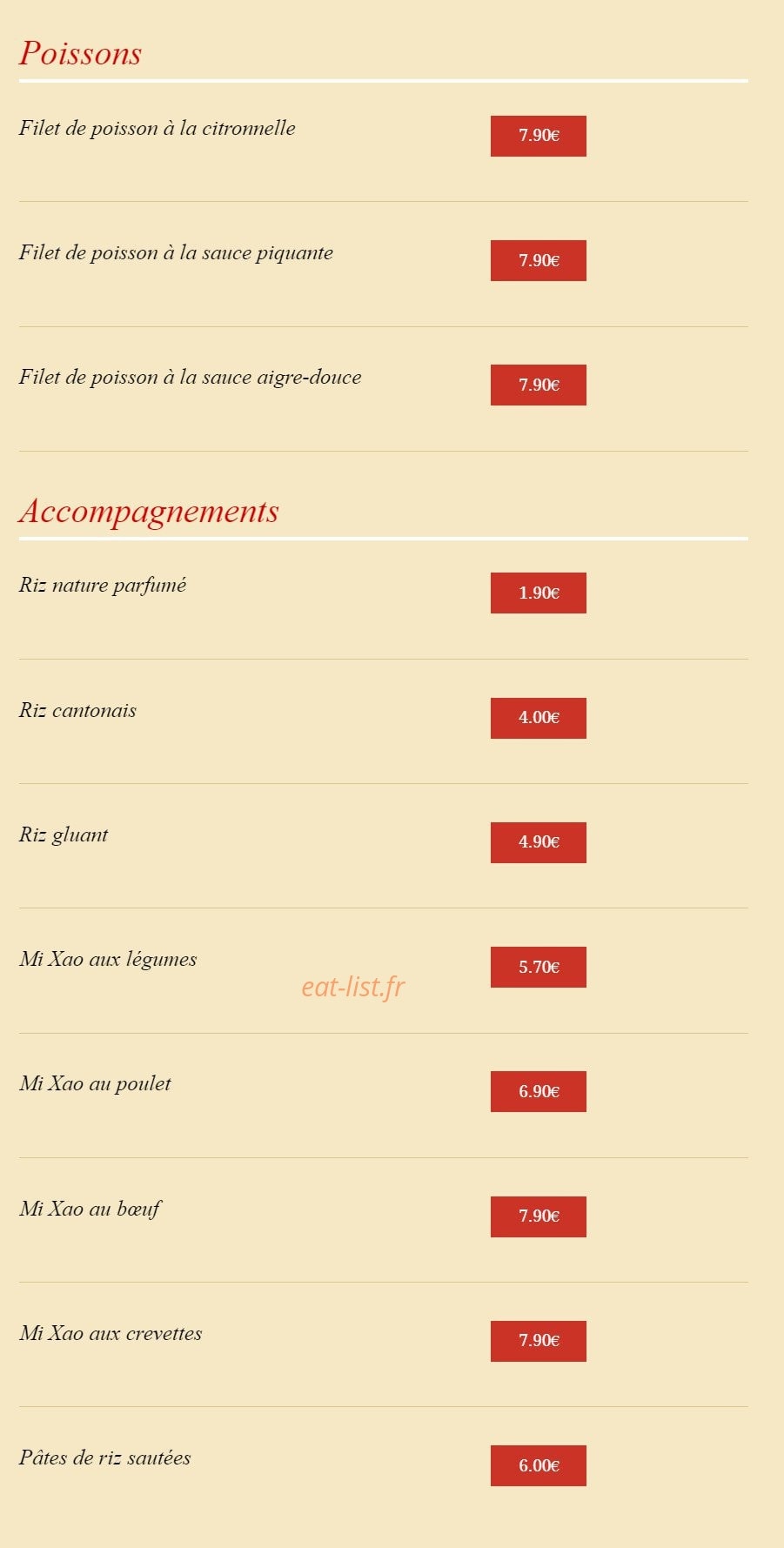 Chez Ay Linh — carte page 8