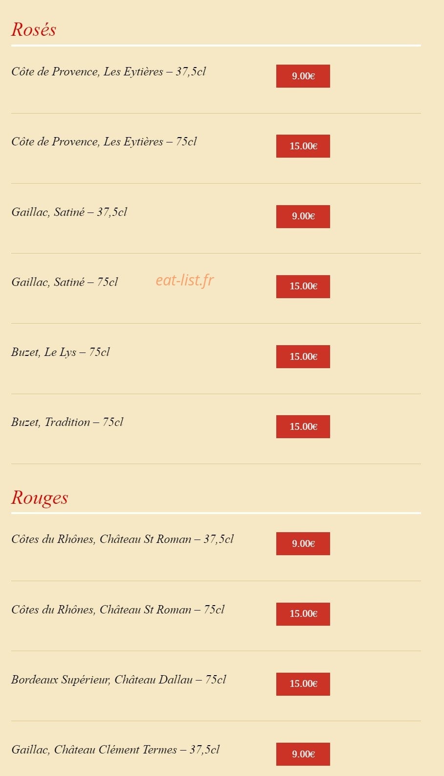 Chez Ay Linh — carte page 15