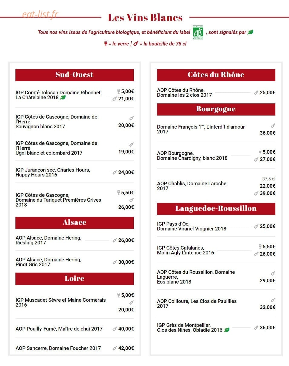 Chez Yvonne — carte page 10