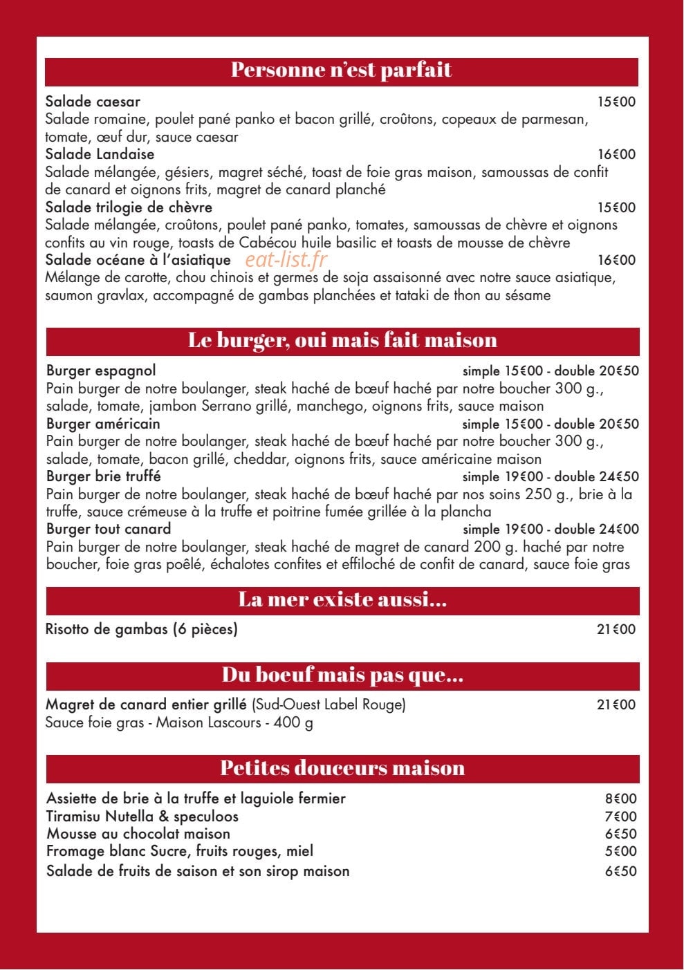 Chez Yvonne — carte page 7