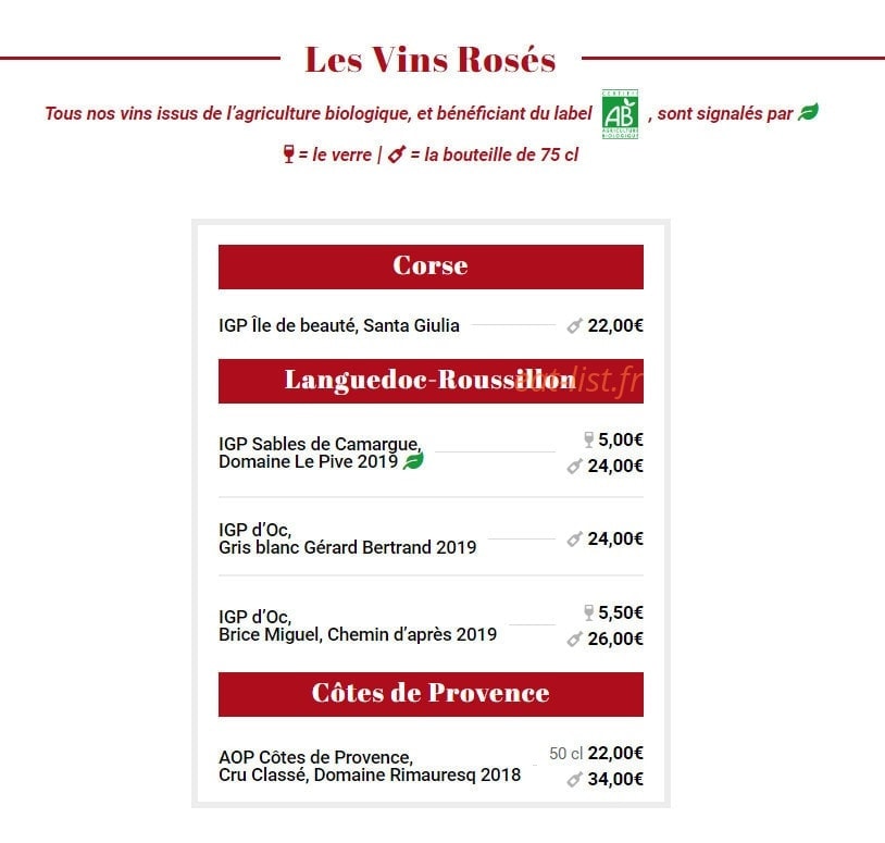Chez Yvonne — carte page 11