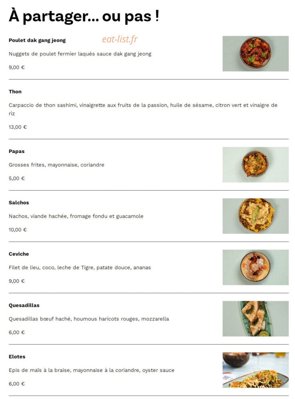 Coco Club — carte page 1
