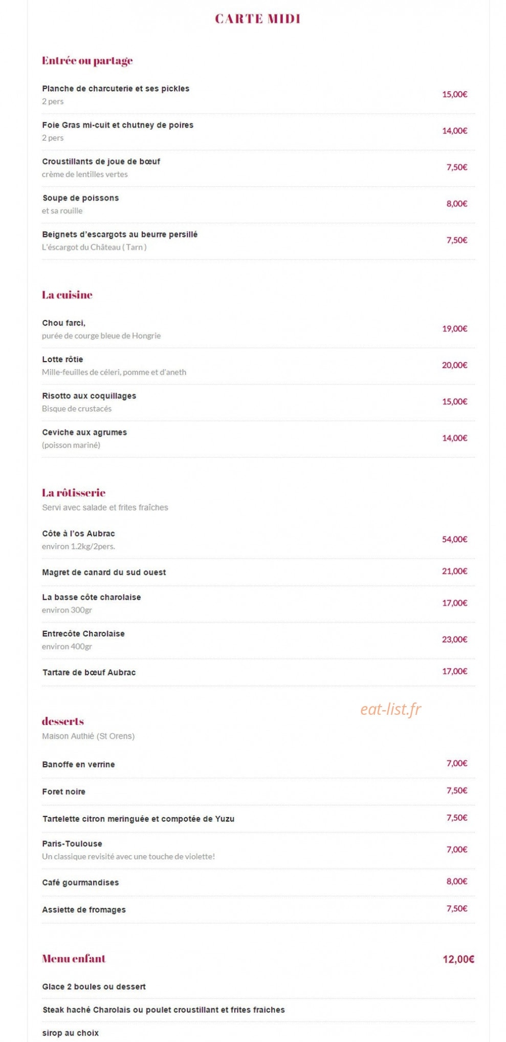 Le Carrousel — carte page 2