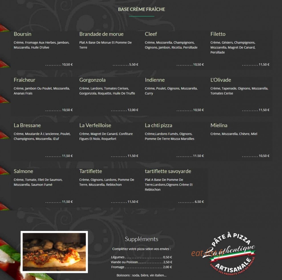 Le pizzaiolo — carte page 2