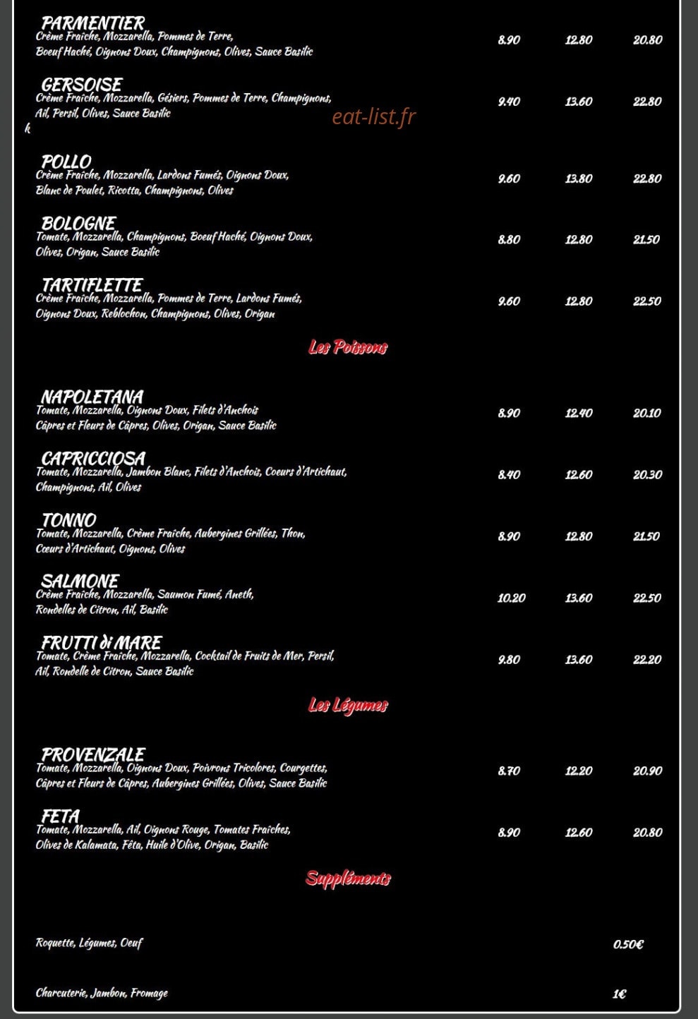 Pizza Autrement — carte page 2
