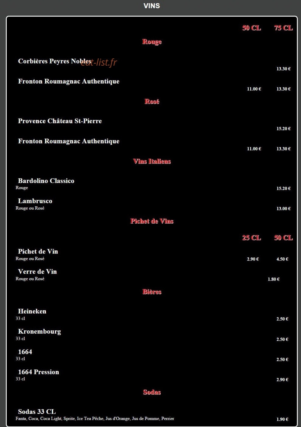 Pizza Autrement — carte page 4