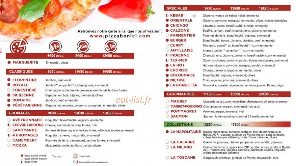 Pizza Bonici — carte page 2