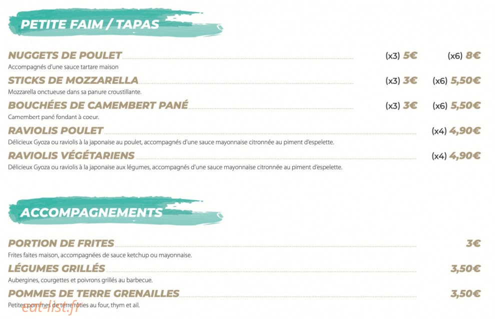 Pop Food Factory — carte page 2