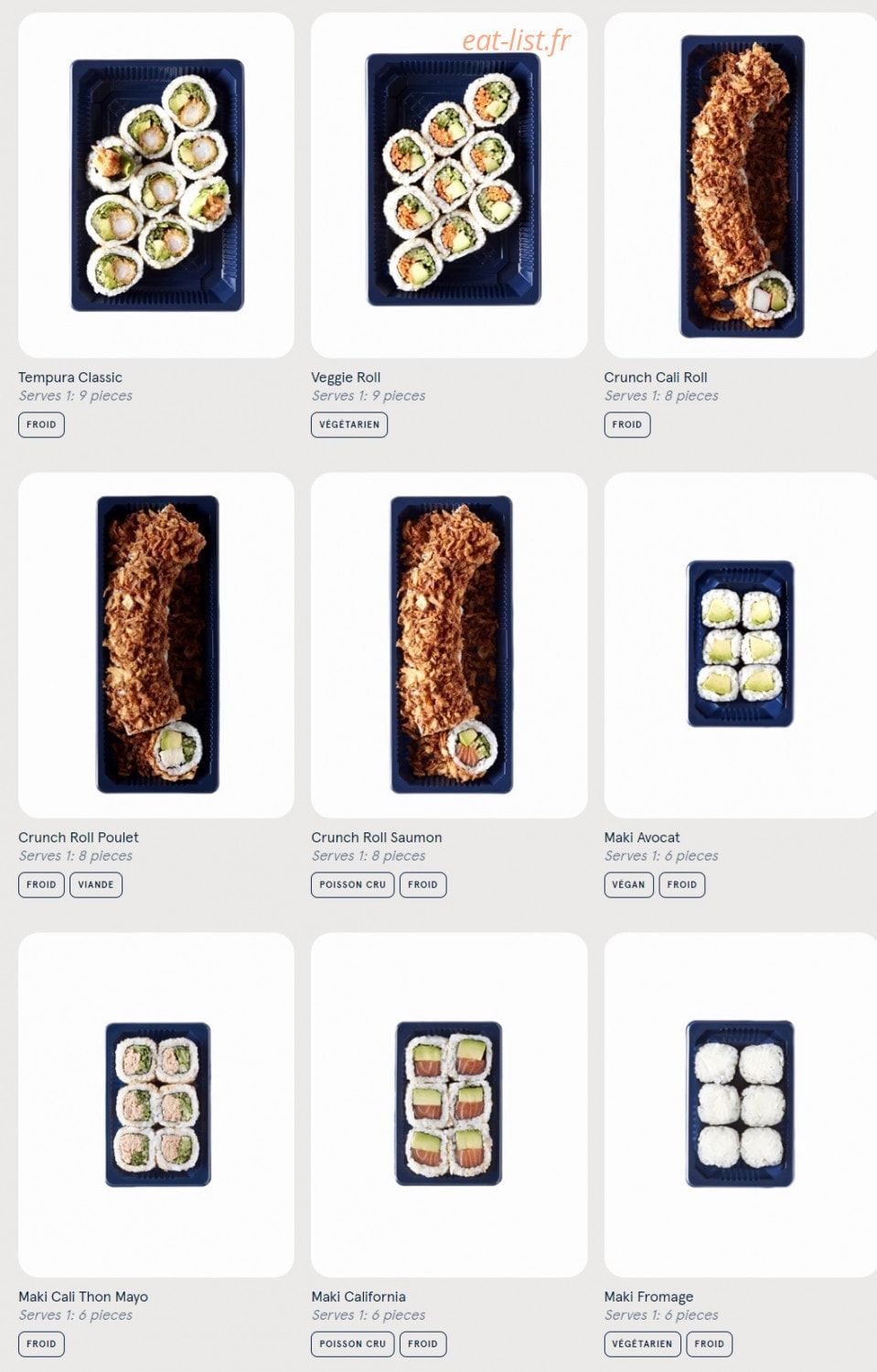 Sushi Daily — carte page 2