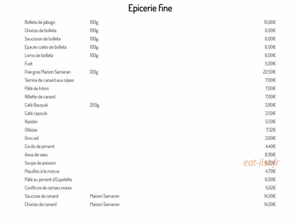 Carte et menu de Boqueria la Quinta à Quint Fonsegrives — Epicerie fine