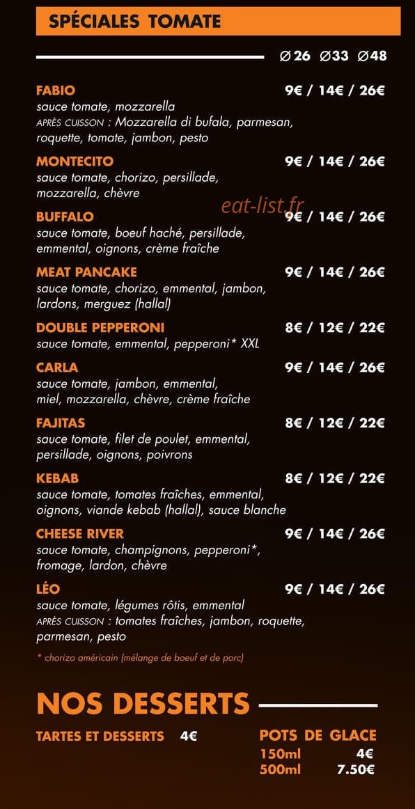 Dany's Pizza — carte page 2