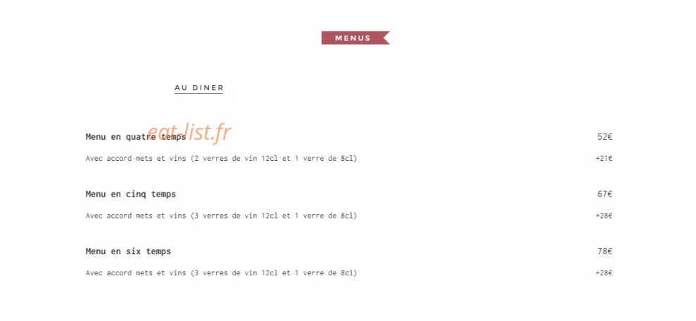 Carte et menu de En Pleine Nature à Quint Fonsegrives — Au diner