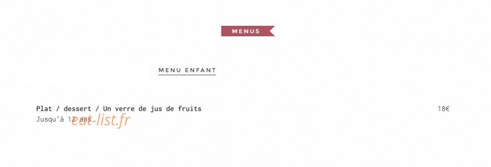 Carte et menu de En Pleine Nature à Quint Fonsegrives — Menu enfant