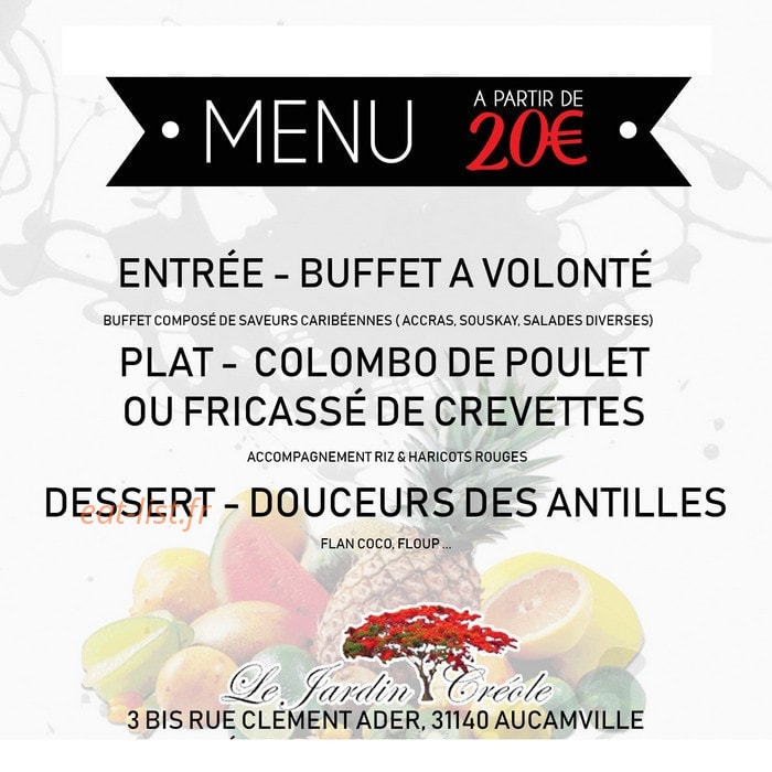 Le Jardin Créole — carte page 1