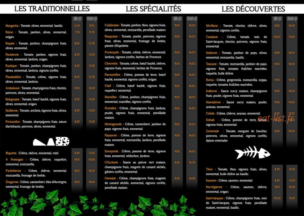 Pizza Passion — carte page 1
