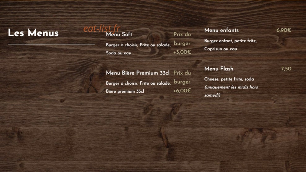 Un burger dans la cuisine — carte page 1