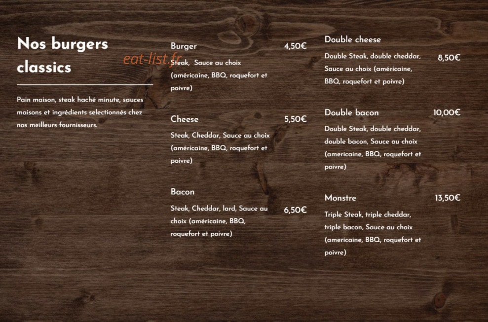 Un burger dans la cuisine — carte page 2