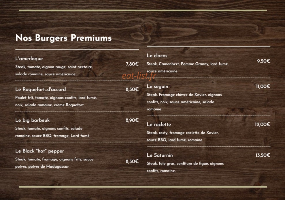 Un burger dans la cuisine — carte page 3