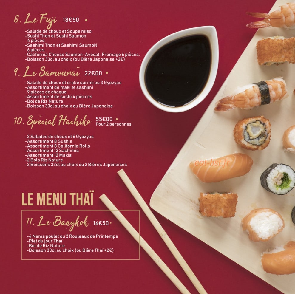 Hachikō Sushi — carte page 6