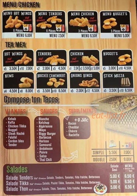 Presto chicken — carte page 3