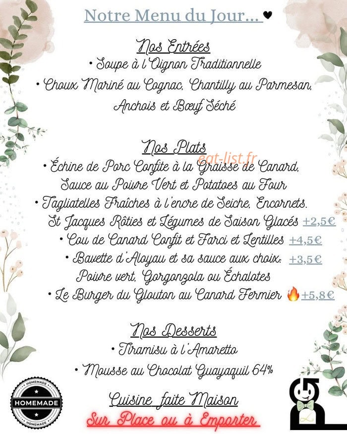 Le P'tit Glouton — carte page 1