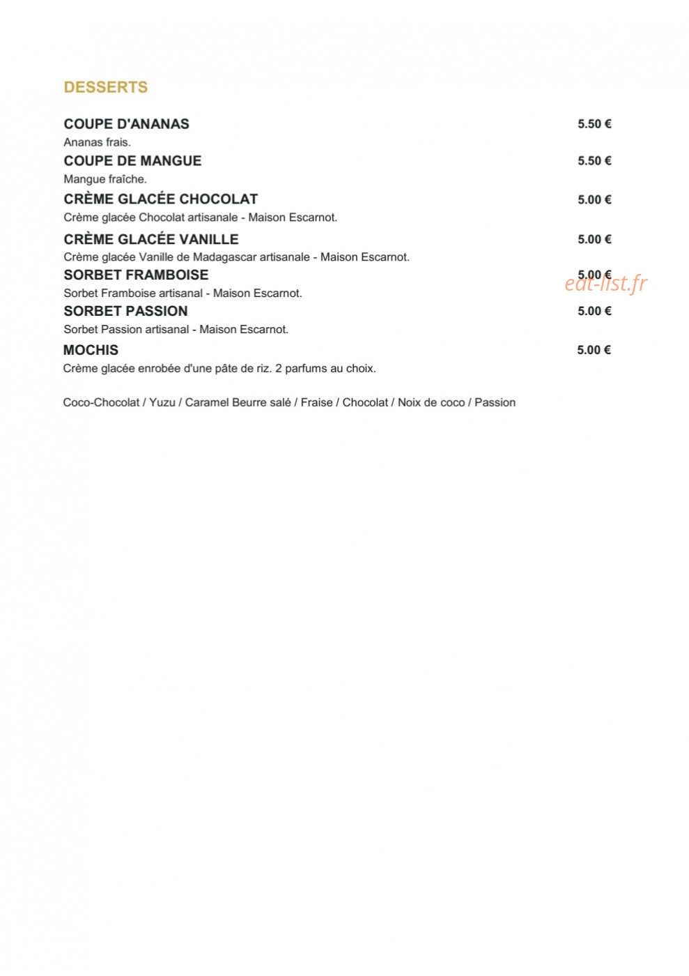 Original Sushi — carte page 9