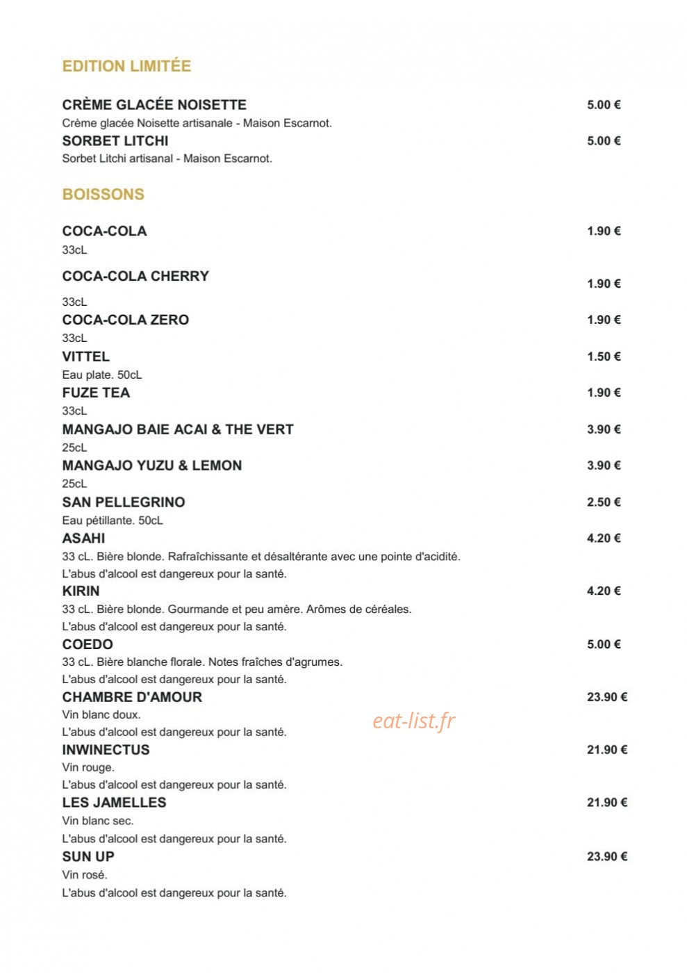 Original Sushi — carte page 8