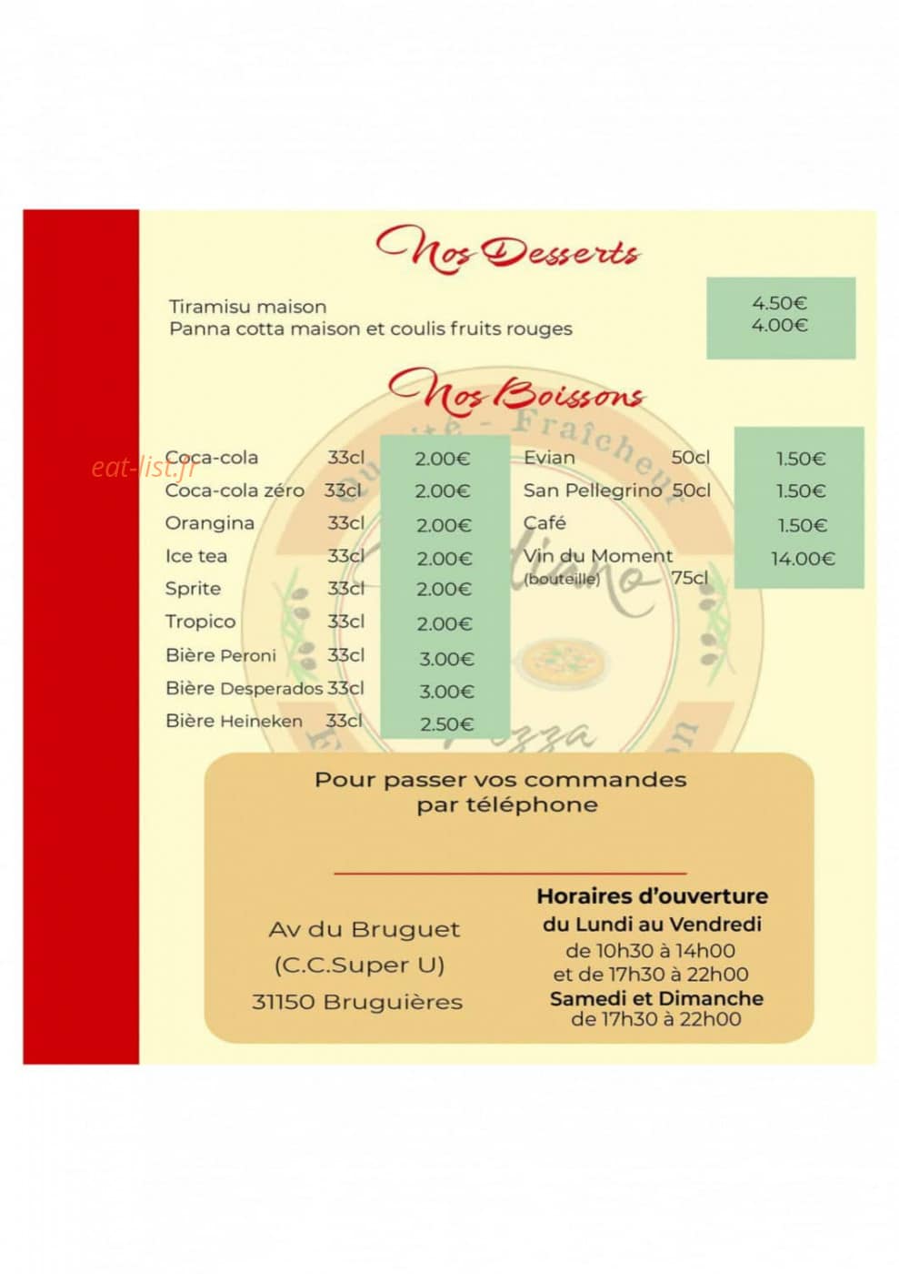 Fradiano PIzza — carte page 3